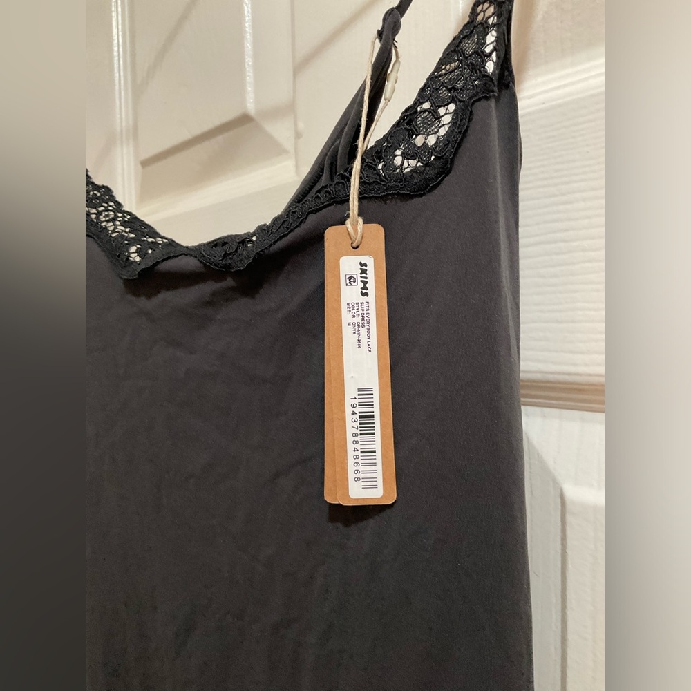 Skims Black Lace Trim Slip Dress - New with Tag
